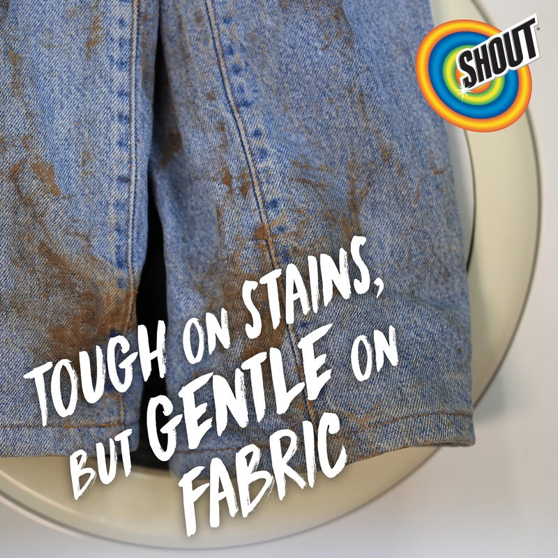 Shout Advanced Stain Remover Gel for Clothes Laundry, Ultra Concentrated Gel with Built-in Scrubber Brush for Deep Set-In stains, 8.7oz - Image 3